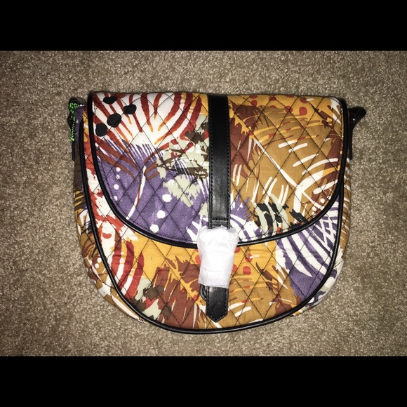 Vera Bradley Slim Saddle in Painted Feathers - Picture 1 of 7